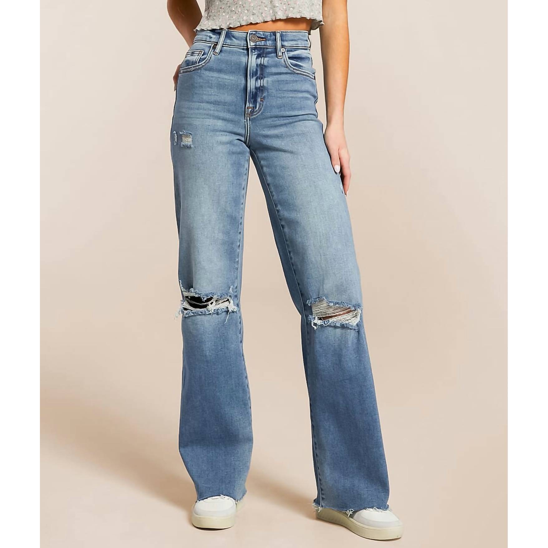 New Hidden Logan Dad Stretch Jean In Medium Light Wash